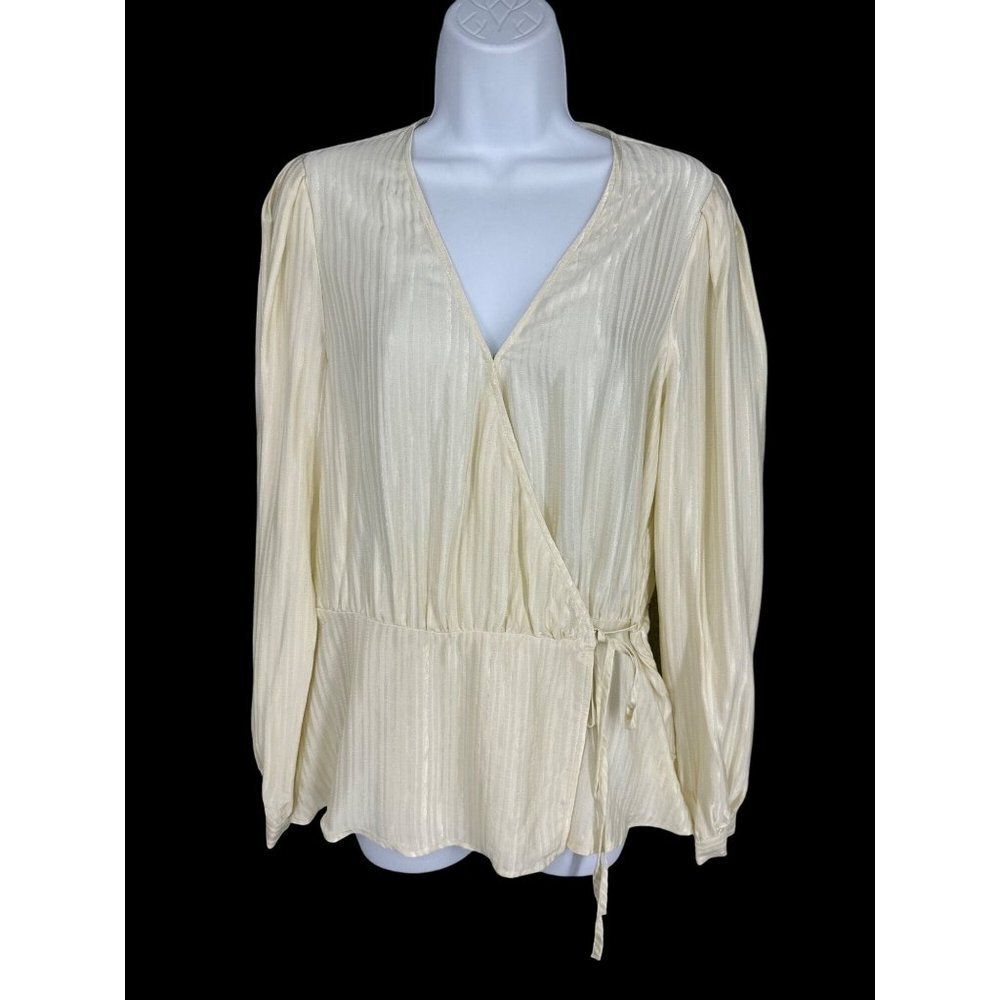 Banana Republic Long Sleeve V-Neck Wrap Blouse Size M